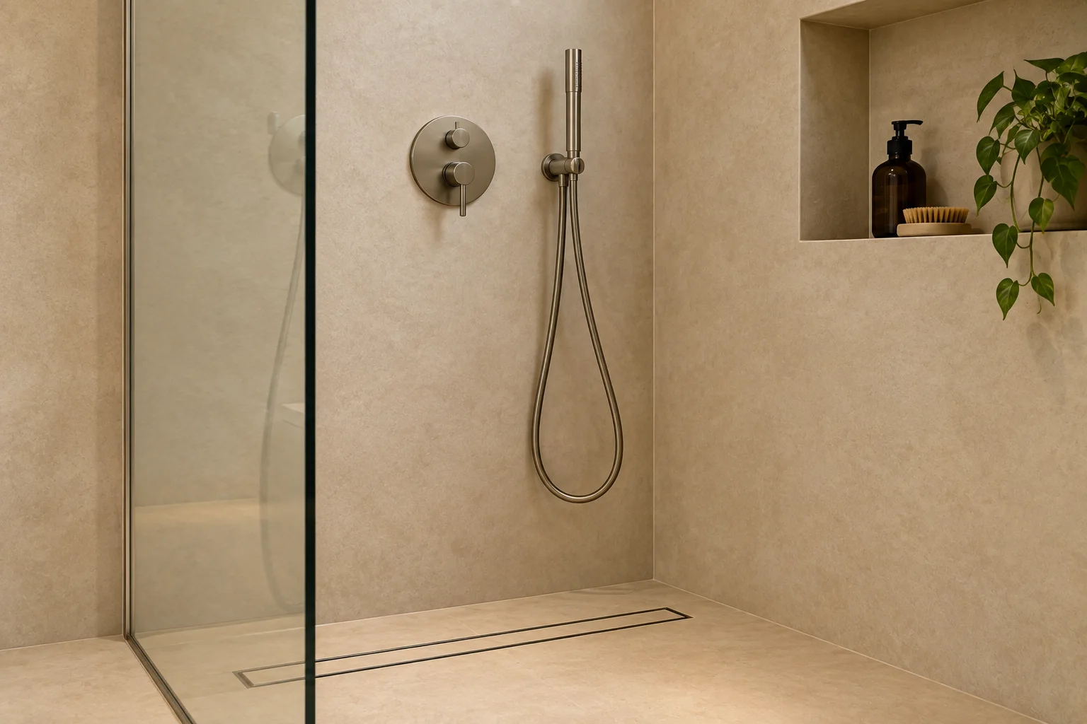 JVC master bathroom: shower detail