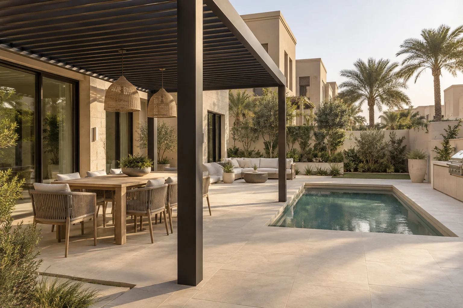 Springs villa, full renovation: terrace and pergola